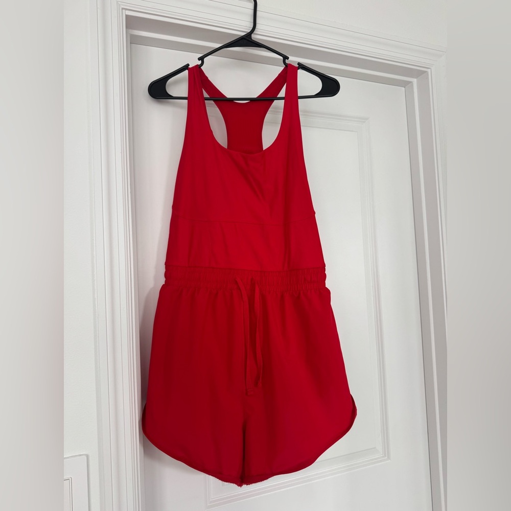 Red Fabletics Romper - Large